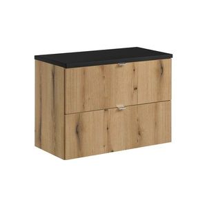 Závesná skrinka pod umývadlo Nova Oak I s doskou 80 cm čierna/dub coast evoke vyobraziť