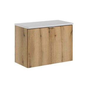 Závesná skrinka pod umývadlo Nova Oak II s doskou 80 cm biela/dub coast evoke vyobraziť