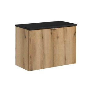 Závesná skrinka pod umývadlo Nova Oak II s doskou 80 cm čierna/dub coast evoke vyobraziť
