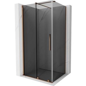 MEXEN/S - Velár sprchovací kút, posuvné dvere 130 x 90, grafit, ružové zlato 871-130-090-41-60 vyobraziť