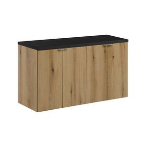 Závesná skrinka pod umývadlo Nova Oak s doskou 100 cm čierna/dub evoke vyobraziť