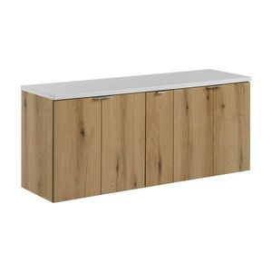 Závesná skrinka pod umývadlo Nova Oak s doskou 140 cm dub evoke/biela vyobraziť