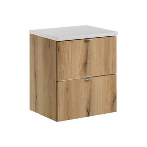 Závesná skrinka pod umývadlo Nova Oak s doskou 50 cm biela/dub evoke vyobraziť