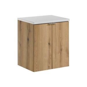 Závesná skrinka pod umývadlo Nova Oak s doskou 50 cm dub evoke/biela vyobraziť