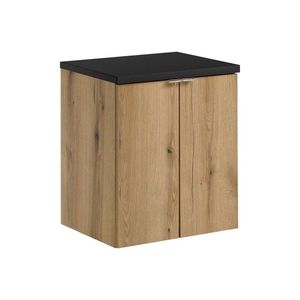 Závesná skrinka pod umývadlo Nova Oak s doskou 50 cm dub evoke/čierna vyobraziť