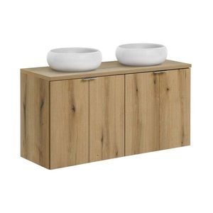 Závesná skrinka pod umývadlo Nova Oak Wiki s doskou 120 cm dub evoke vyobraziť