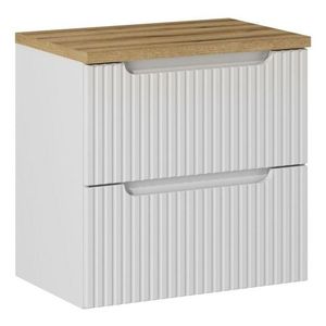 Závesná skrinka pod umývadlo Nova White I s doskou 60 cm biela/dub evoke vyobraziť