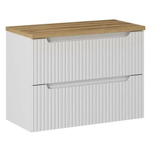 Závesná skrinka pod umývadlo Nova White I s doskou 80 cm biela/dub coast evoke vyobraziť