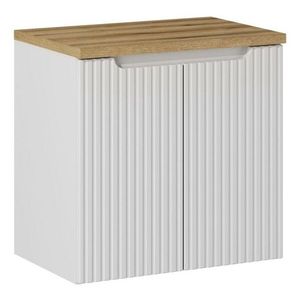 Závesná skrinka pod umývadlo Nova Biela II s doskou 60 cm biela/dubový dekor vyobraziť