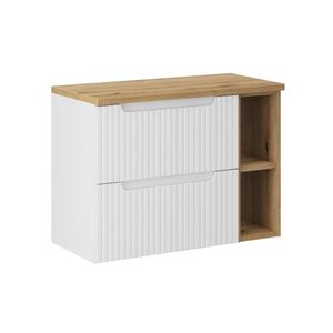 Závesná skrinka pod umývadlo Nova White s doskou 80 cm biela/dub evoke vyobraziť