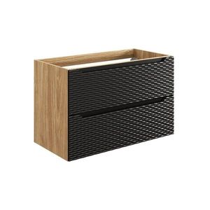 Závesná skrinka pod umývadlo Ocean 90 cm dub olejovaný/čierna vyobraziť