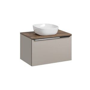 Závesná skrinka Santa Fe s doskou a umývadlom 80 cm taupe/dub santa fe vintage vyobraziť