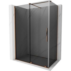 MEXEN/S - Velár sprchovací kút, posuvné dvere 150 x 75, grafit, ružové zlato 871-150-075-41-60 vyobraziť