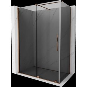 MEXEN/S - Velár sprchovací kút, posuvné dvere 150 x 80, grafit, ružové zlato 871-150-080-41-60 vyobraziť