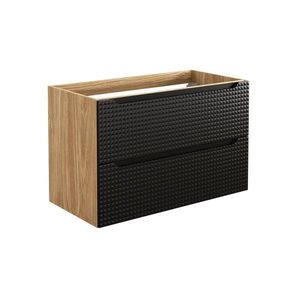 Závesná skrinka pod umývadlo Luxor Black 82-90-2S čierna/dub olejovaný vyobraziť
