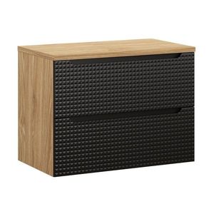 Závesná skrinka pod umývadlo Luxor čierna s doskou 80 cm čierna/dub olejovaný vyobraziť