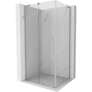 MEXEN/S - Velar L sprchovací kút, posuvné dvere 120 x 75, transparent, nikel kartáčovaný 871-120-075-03-97 vyobraziť