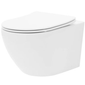 Závesná WC misa Rea Carlo Mini Rimless Flat biela vyobraziť