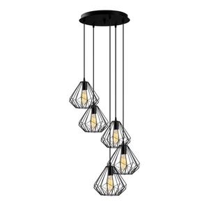 Závesný luster s 5 žiarovkami Diamond III čierny vyobraziť