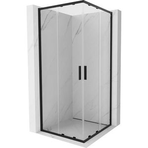 MEXEN/S - Exo štvorcový posuvný sprchovací kút 80 x 80, transparent, čierna 8111-080-080-70-00 vyobraziť
