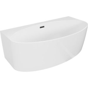 MEXEN/S - Bruna voľne stojaca vaňa nástenná 150 x 82, biela lesk, sifón a prepad čierna 52731508200-70 vyobraziť