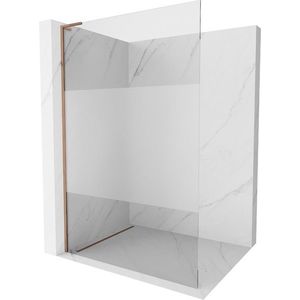 MEXEN/S - Kioto L Sprchová zástena WALK-IN 80 x 200, transparent/dekor, ružové zlato 800-080-103-60-35 vyobraziť