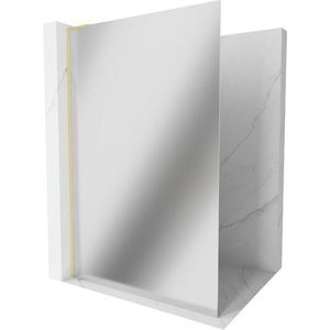 MEXEN/S - Kioto L Sprchová zástena WALK-IN 80 x 200, zrkadlové, zlato kartáčovaná 800-080-103-55-50 vyobraziť