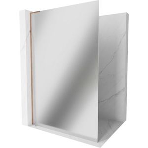 MEXEN/S - Kioto L Sprchová zástena WALK-IN 100 x 200, zrkadlové, ružové zlato 800-100-103-60-50 vyobraziť