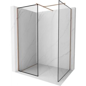 MEXEN/S - Kioto Sprchová zástena Walk-in 70 x 70, čierny vzor, ružové zlato 800-070-202-60-70-070 vyobraziť