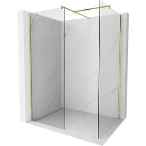 MEXEN/S - Kyoto Sprchová zástena WALK-IN 70 x 70, transparent, zlatá kartáčovaná 800-070-202-55-00-070 vyobraziť