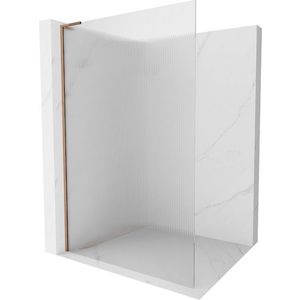 MEXEN/S - Kioto L Sprchová zástena WALK-IN 80 x 200, prúžky, ružové zlato 800-080-103-60-09 vyobraziť