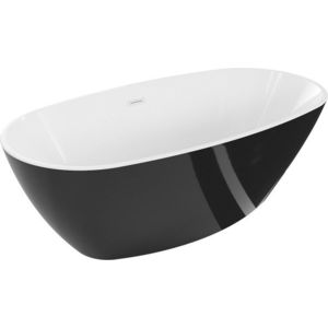 MEXEN/S - Eris voľne stojaca vaňa 155 x 80, biela/čierna, sifón a prepad biela 53441558075-20 vyobraziť