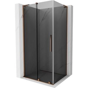 MEXEN/S - Velar L sprchovací kút, posuvné dvere 100 x 75, grafit, ružové zlato 871-100-075-43-60 vyobraziť