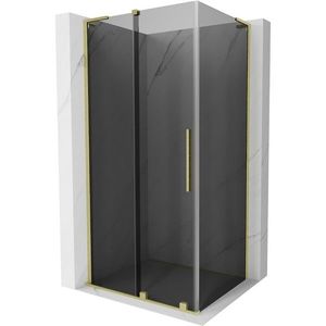 MEXEN/S - Velar L sprchovací kút, posuvné dvere 100 x 85, grafit, zlato kartáčovaná 871-100-085-43-55 vyobraziť