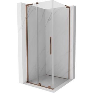 MEXEN/S - Velar L sprchovací kút, posuvné dvere 110 x 110, transparent, ružové zlato 871-110-110-03-60 vyobraziť