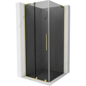 MEXEN/S - Velar L sprchovací kút, posuvné dvere 120 x 120, grafit, zlato kartáčovaná 871-120-120-43-55 vyobraziť