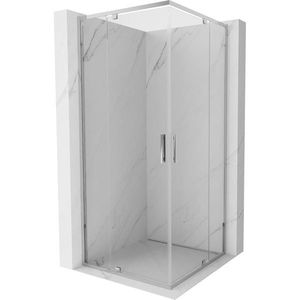 MEXEN/S - Exo štvorcový krídlový sprchovací kút 100 x 100, transparent, chróm - 8110-110-110-01-00 8110-100-100-01-00 vyobraziť