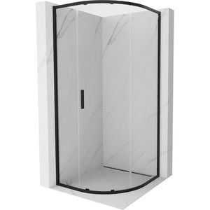 MEXEN/S - Exo štvrťkruhový posuvný sprchovací kút 80 x 80, transparent, čierna 8131-080-080-70-00 vyobraziť