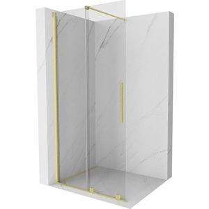 MEXEN/S - Velár posuvné sprchové dvere Walk-in 90, transparent, zlatá kartáčovaná 871-090-000-03-55 vyobraziť