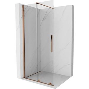 MEXEN/S - Velár posuvné sprchové dvere Walk-in 90, transparent, ružové zlato 871-090-000-03-60 vyobraziť