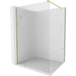 MEXEN/S - Kioto Sprchová zástena WALK-IN 120 x 200, prúžky 8 mm, zlatá kartáčovaná 800-120-101-55-09 vyobraziť
