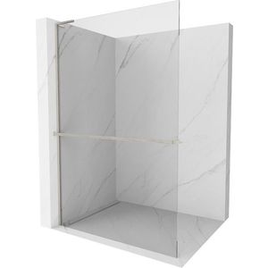MEXEN/S - Kioto+ L Sprchová zástena WALK-IN s poličkou a držiakom uterákov 75 x 200, transparent, nikel kartáčovaná 800-075-123-97-00 vyobraziť