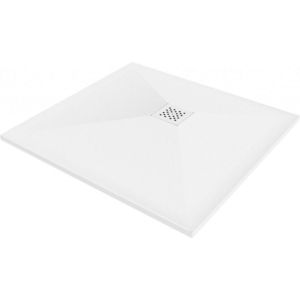 MEXEN/S - Stone+ štvorcová sprchová vanička 90 x 90, biela, mriežka biela 44109090-W vyobraziť