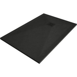 MEXEN/S - Stone+ obdĺžniková sprchová vanička 100 x 70, čierna, mriežka čierna 44707010-B vyobraziť