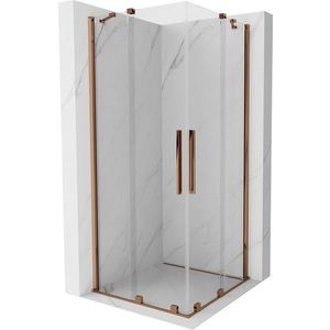 MEXEN/S - Velar Duo štvorcový sprchovací kút 80 x 80, transparent, růžové zlato 871-080-080-02-60 vyobraziť