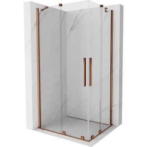 MEXEN/S - Velar Duo štvorcový sprchovací kút 90 x 80, transparent, růžové zlato 871-090-080-02-60 vyobraziť