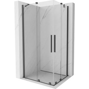 MEXEN/S - Velar Duo štvorcový sprchovací kút 90 x 80, transparent, šedá kartáčovaná 871-090-080-02-66 vyobraziť
