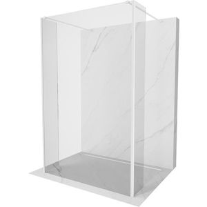 MEXEN/S - Kioto Sprchová zástena WALK-IN voľne stojaca 90 x 30 x 30, transparent, biela 800-090-030-222-20-00-030 vyobraziť