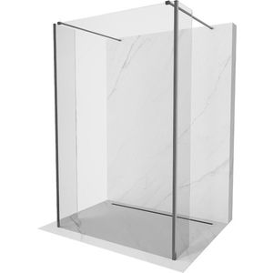 MEXEN/S - Kioto Sprchová zástena WALK-IN voľne stojaca 125 x 30 x 30, transparent, grafit kartáčovaná 800-125-030-222-66-00-030 vyobraziť