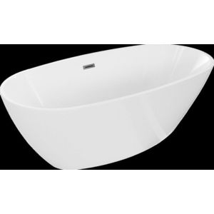 MEXEN/S - Eris voľne stojaca vaňa 180 x 95, biela, sifón a prepad grafit metal 53441809500-95 vyobraziť